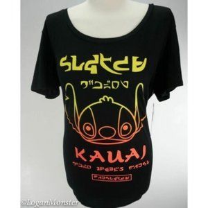 Disney by Neff M Women's Stitch Black Scoopneck T-Shirt